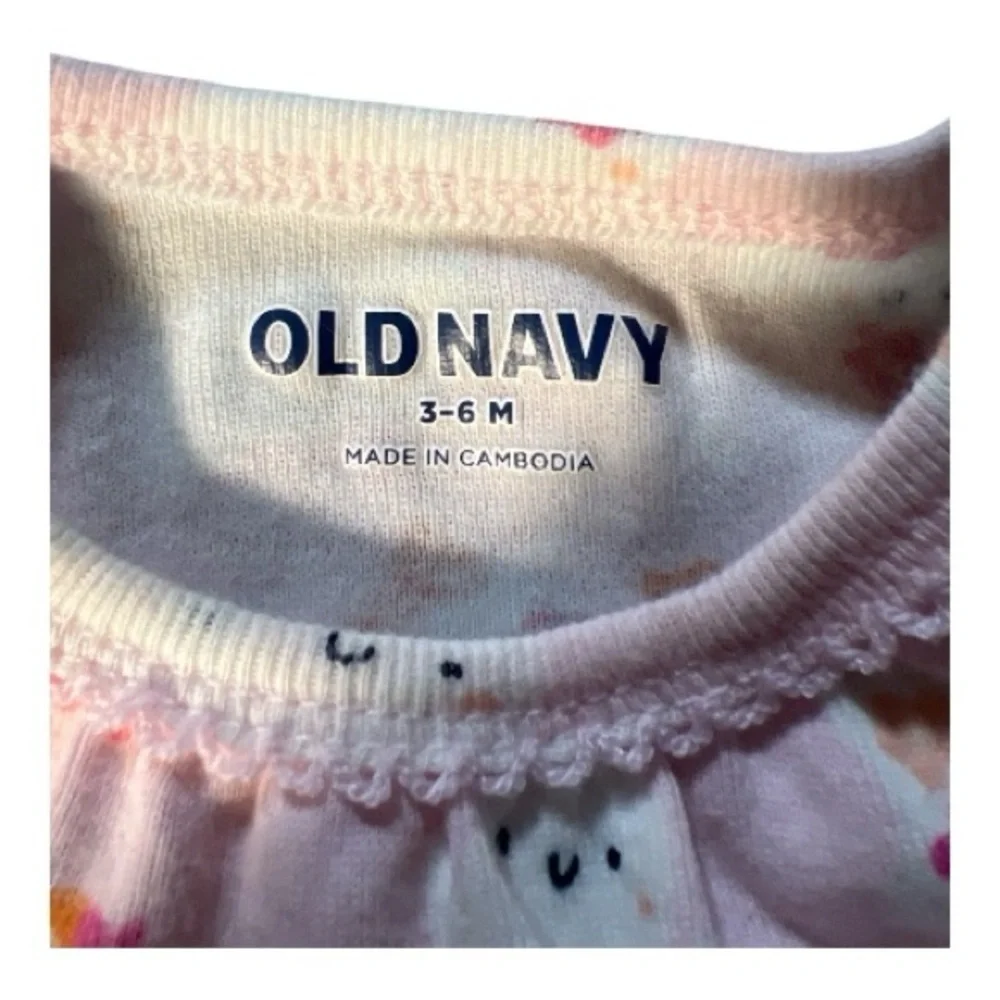 Old Navy Pink Pumpkin and Ghost Print Bodysuit